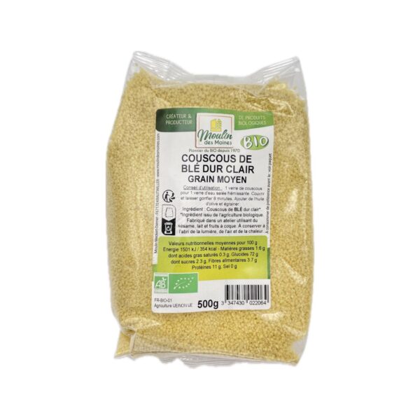Couscous de Blé Dur Grains Moyens BIO – Image 2